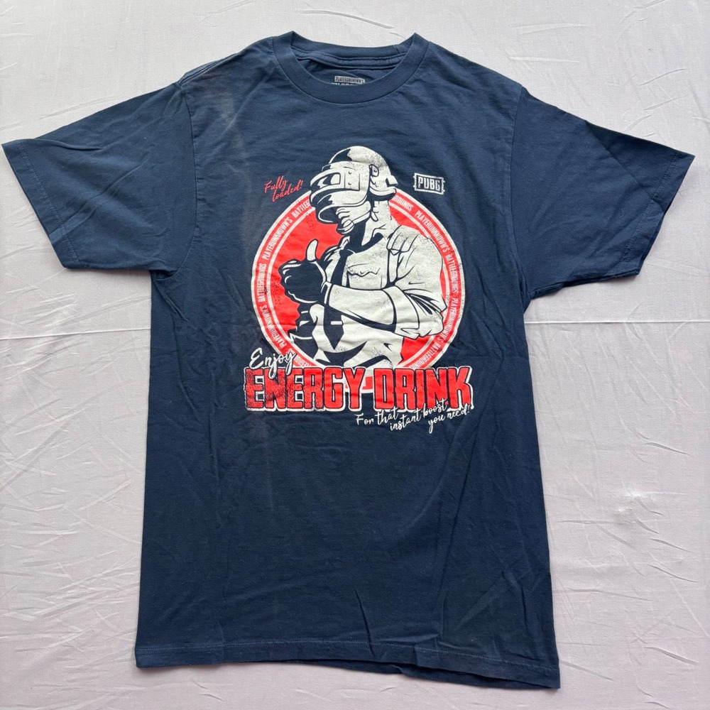 Jinx‎ PUBG PlayerUnknowns Battlegrounds Energy Drink Graphic T-Shirt Navy XS